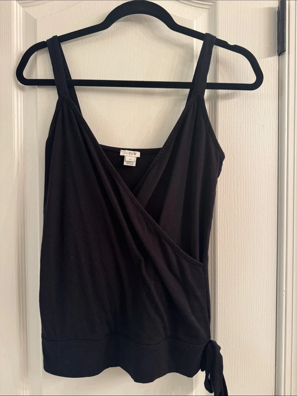 J. Crew Black Sleeveless Wrap Tank with Side Tie